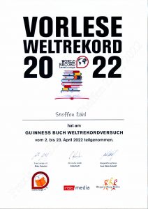 Vorlese-Weltrekord 2022 Berlin - ich war dabei